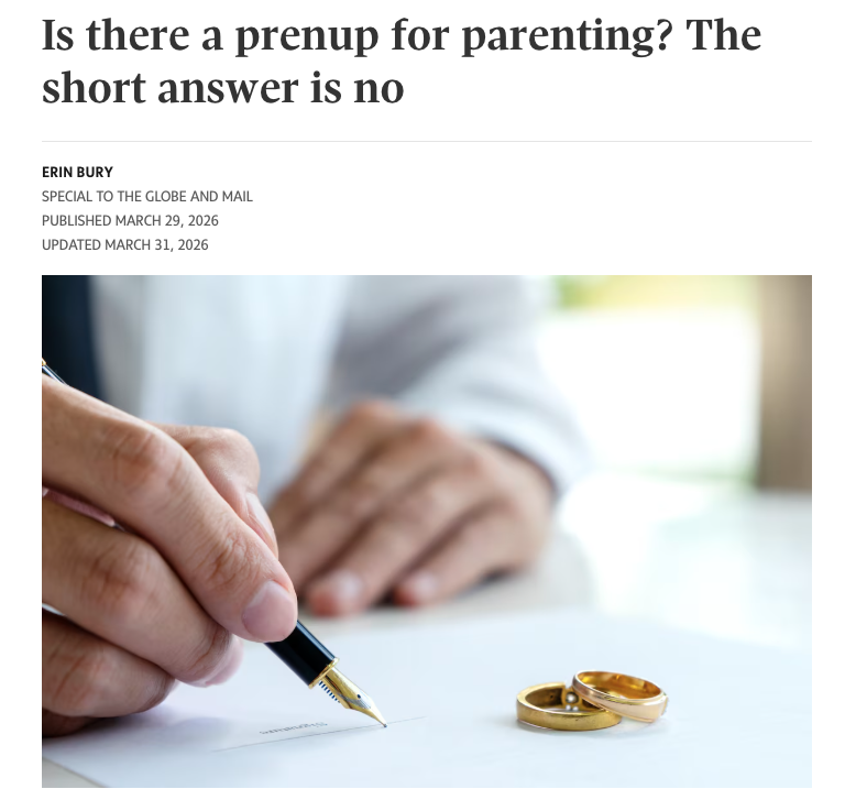 Jointly in The Globe And Mail: Is there a prenup for parenting? The short answer is no